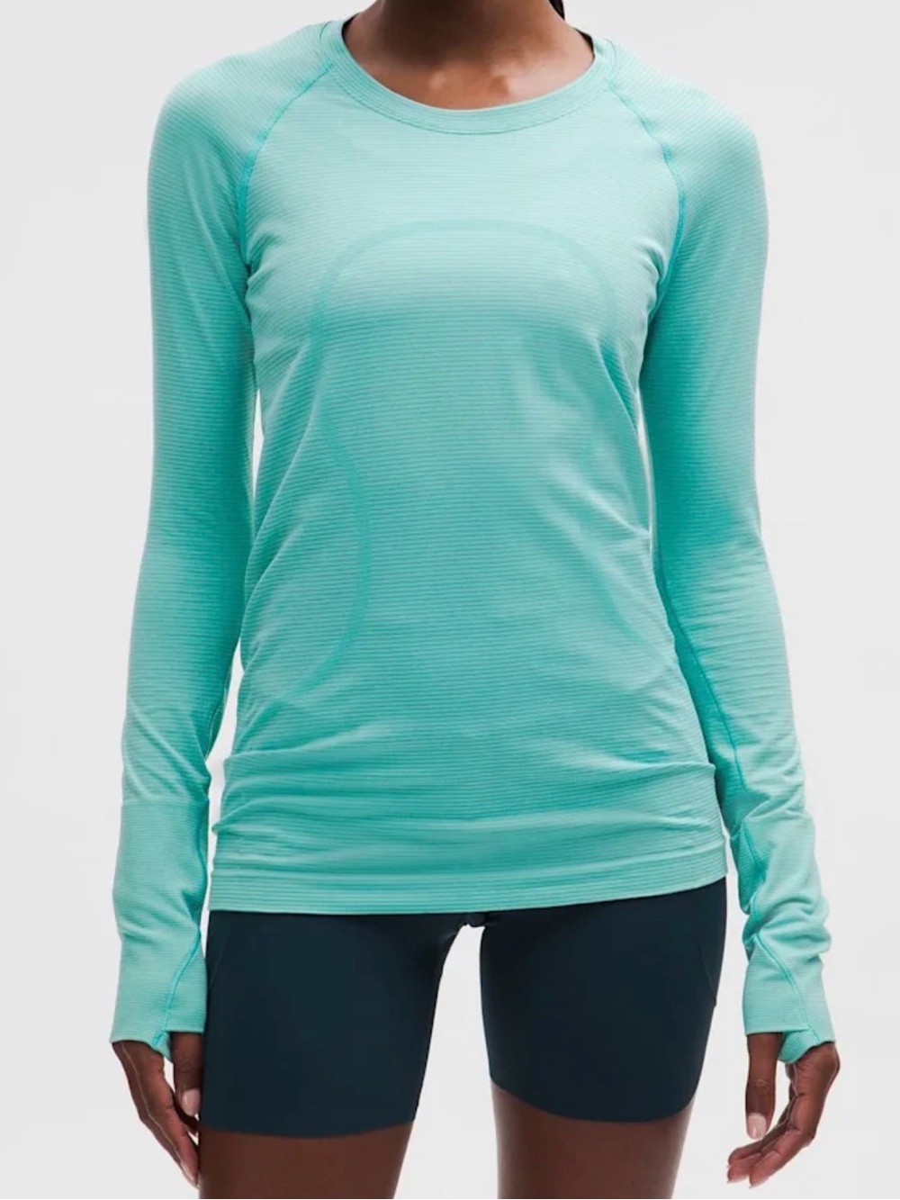 lululemon athletica long sleeve top in aqua